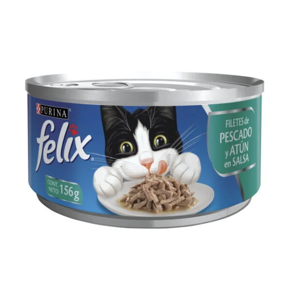 Purina Felix Adulto Pate de pescado y atun en salsa Lata 156 gr. scaled 1