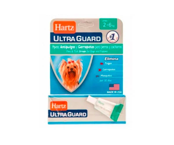 Pipeta antipulgas para perros Hartz Ultraguard Dog 2 - 7 kg - Caja x 1 pipeta