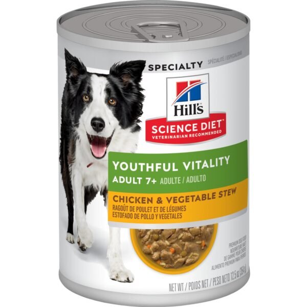 Hills SD Adult 7+ Youthful Vitality Chicken & Vegetable Stew dog food 12.5 oz (354g)
