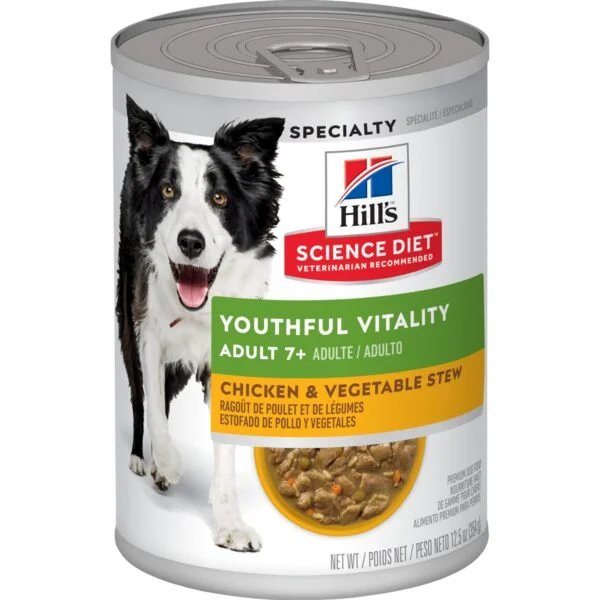 Hills SD Adult 7+ Youthful Vitality Chicken & Vegetable Stew dog food 12.5 oz (354g)