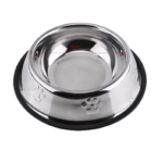 Pet love plato plateado acero