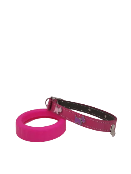 Collar cuero con pines para perro - Talla 4