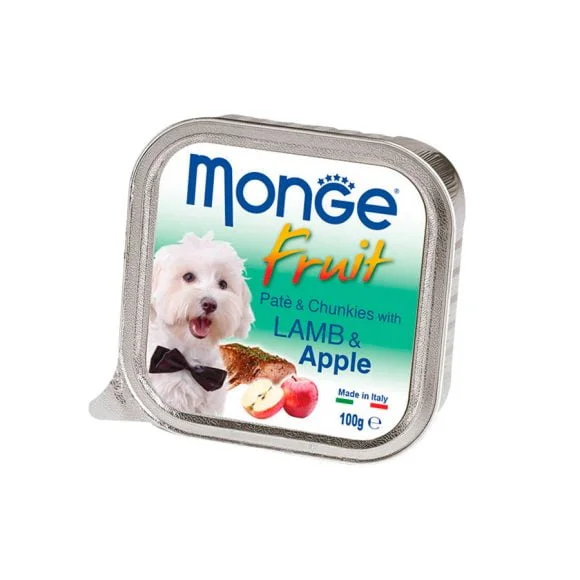 Monge canine fruit cordero y manzana lata 100 g