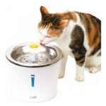 Fuente De Agua Gatos Cat It Acero Inoxidable Y Luz Led