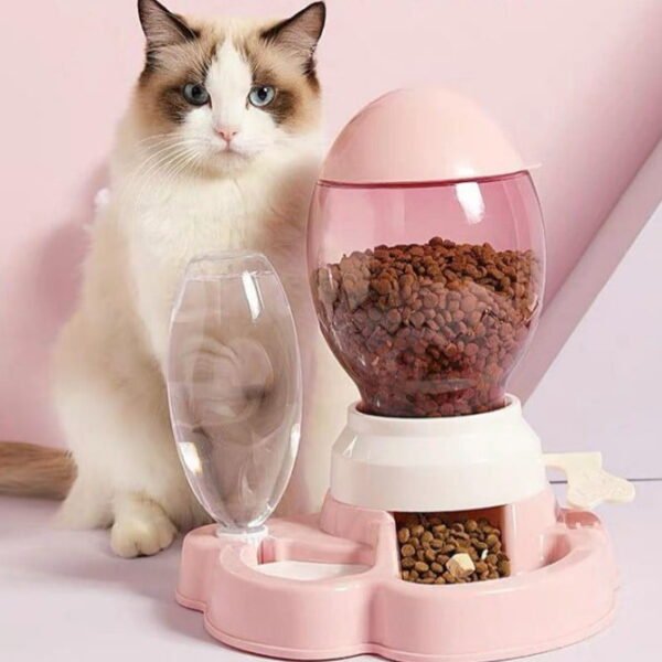 Plato con Dispensador automático de comida y agua para mascota