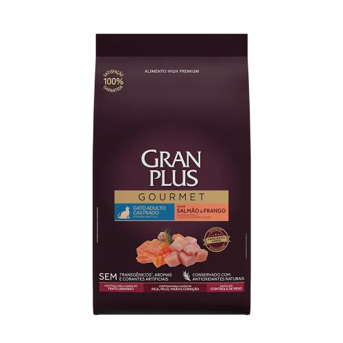 Gran Plus Gourmet Gato Adulto Castrado Salmón y Pollo
