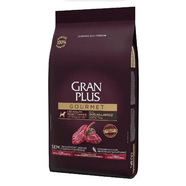 Gran Plus Gourmet Perro Mediano Y Grande Sabor Cordero & Arroz 15 kg