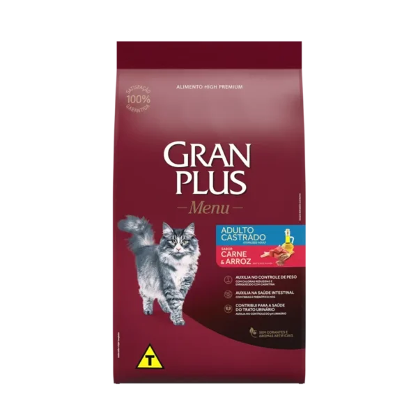 Alimento para gato gran plus gato adulto castrado carne y arroz al mejor precio en Mastica