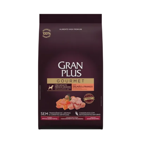 comida para perro super premium gran plus gourmet perro mediano y grande salmon y pollo al mejor precio en Peru