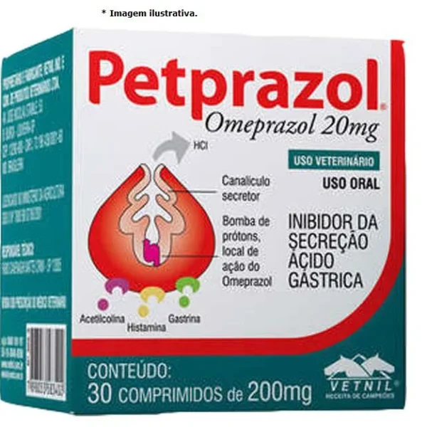 Pet prazol 20 MG - 30 comprimidos