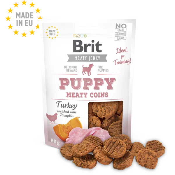 Brit Jerky Snack Pavo Meaty Coins para Cachorro 80g