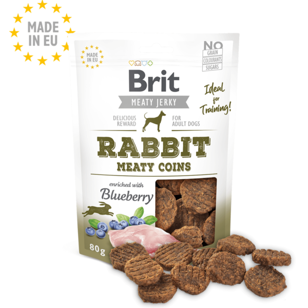 Brit Jerky Snack Conejo Meaty Coins 80g
