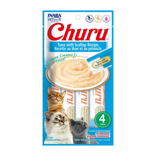 Churu skin & coat - Receta atún con vieiras x 4 unidades