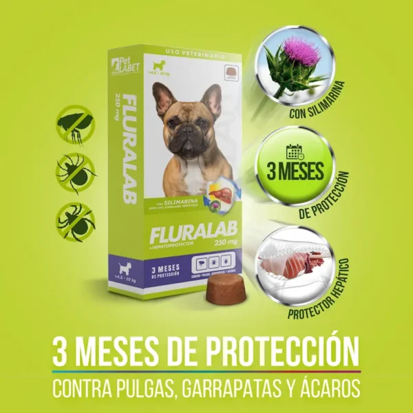 imagen de perrito en empaque de antipulga fluralab
