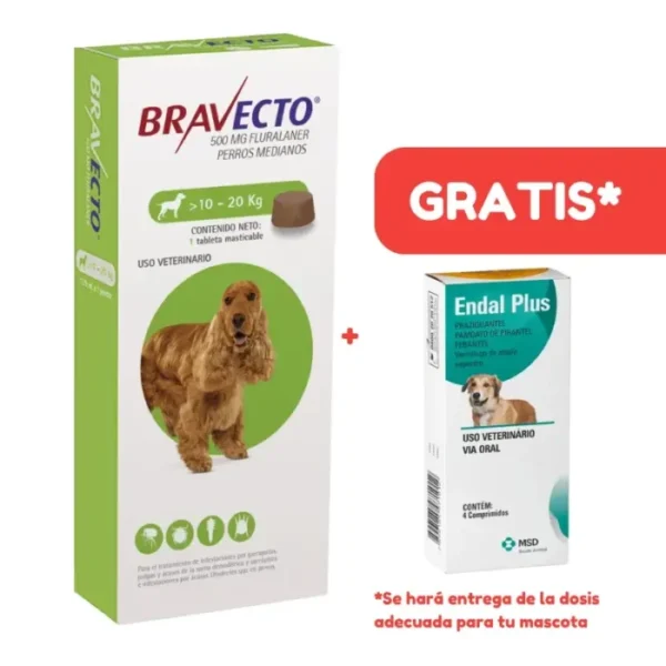 Bravecto 10 a 20 kg en promoción