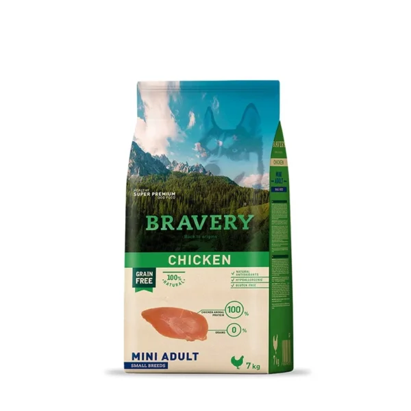 La mejor comida bravery en mastica, bravery chiccken mini adult small breds al mejor precio
