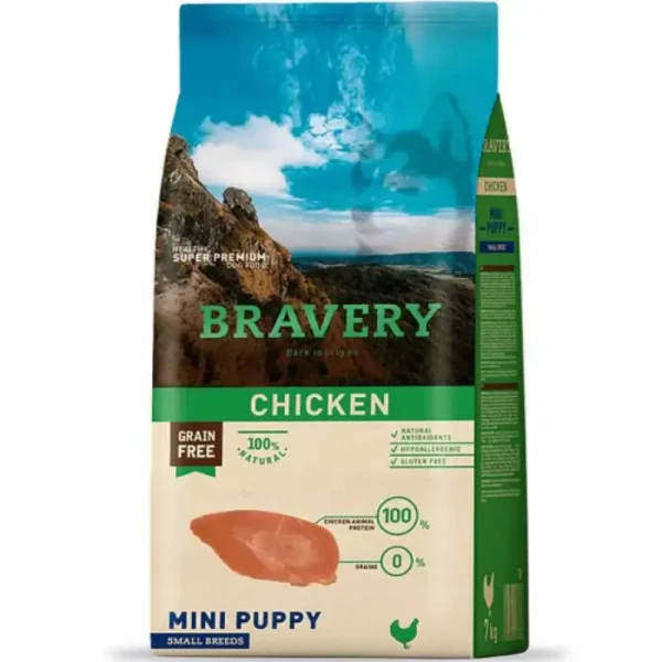 alimento seco bravery de pollo para cachorros de raza pequeña al mejor precio en Mastica