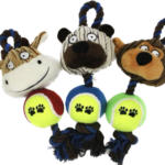 Juguete Mordedor para Perro con Cuerda, Pelota y Peluche