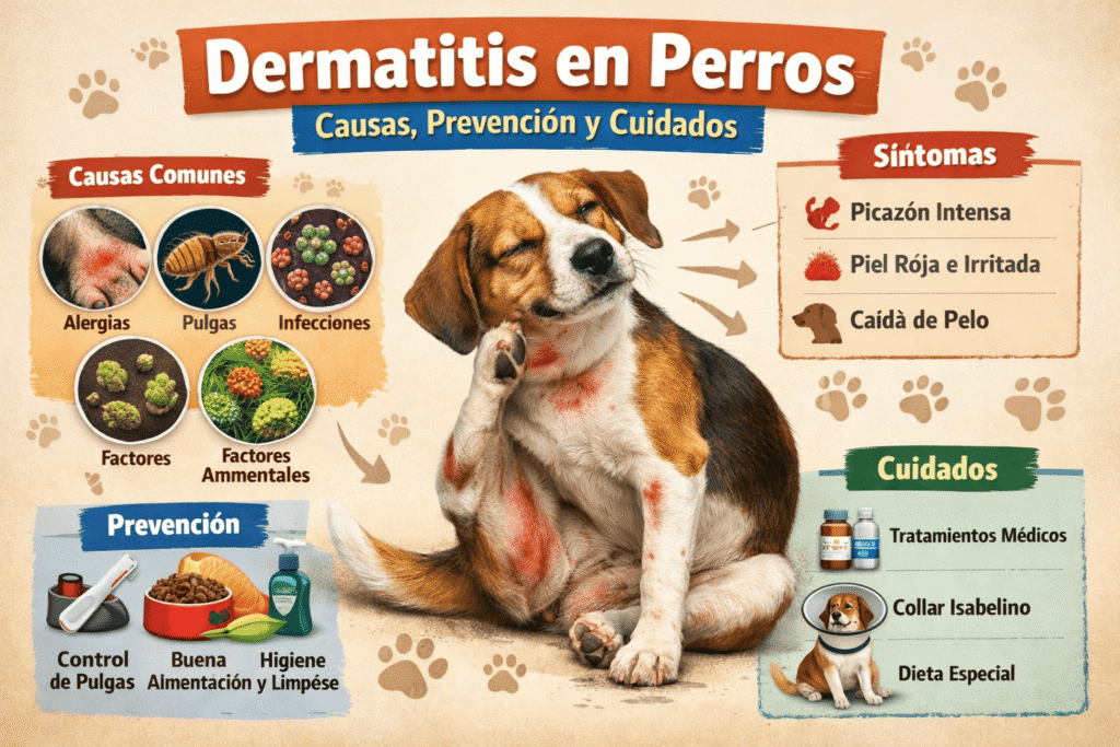 🐶 Dermatitis en perros: causas, prevención y cuidados recomendados Dermatitis en Mascotas