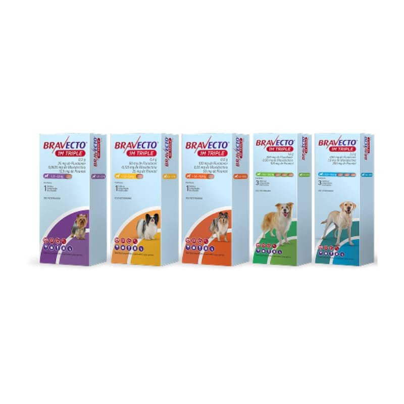 Bravecto 1M Triple | Caja x 3 Tab. Bravecto 1M Triple | Caja x 3 Tab.