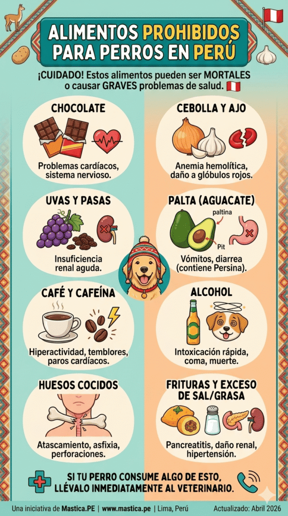 "Alimentos prohibidos para perros en Perú"