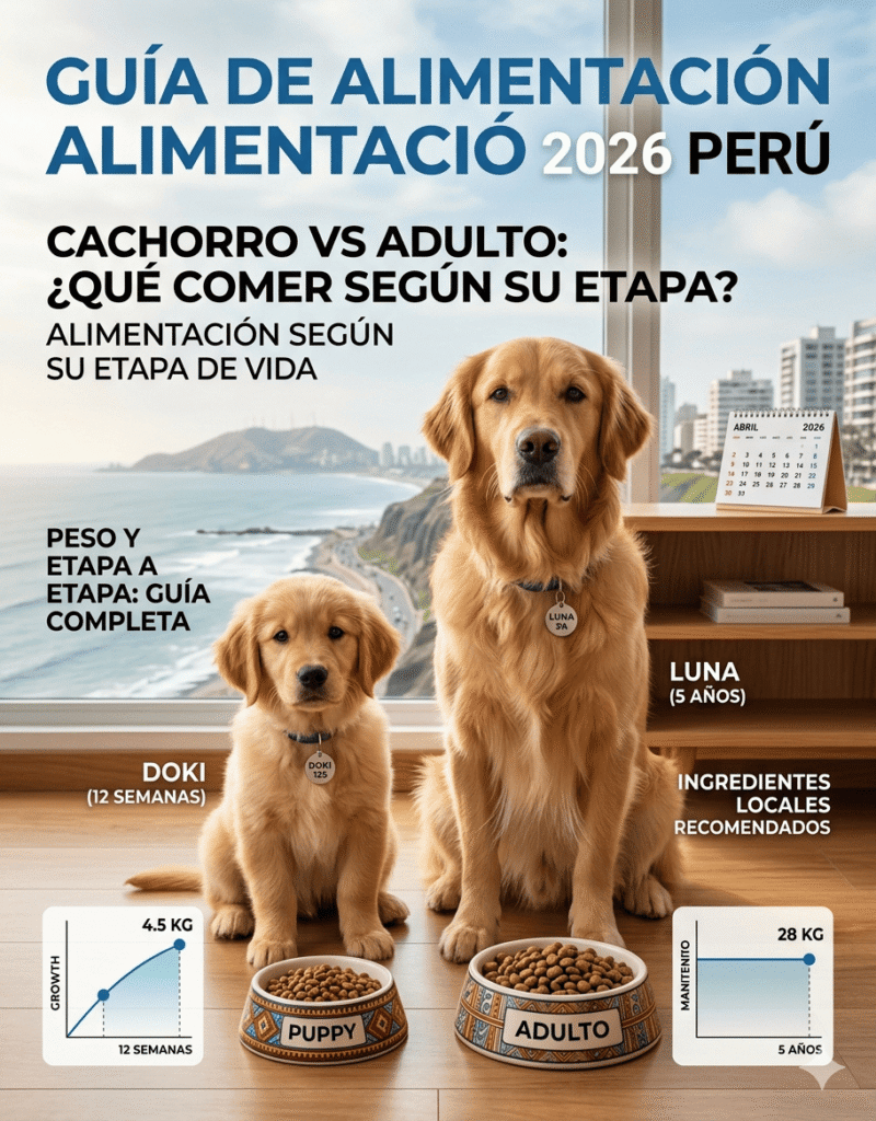 diferencia entre cachorro y perro adulto alimentacion Peru