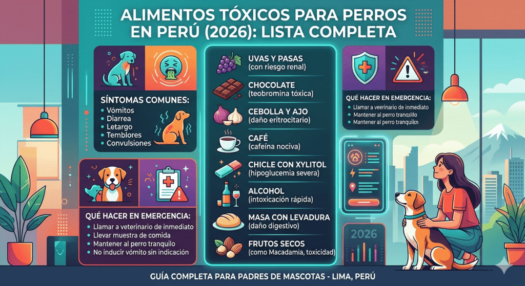 alimentos toxicos para perros en Peru lista completa 2026